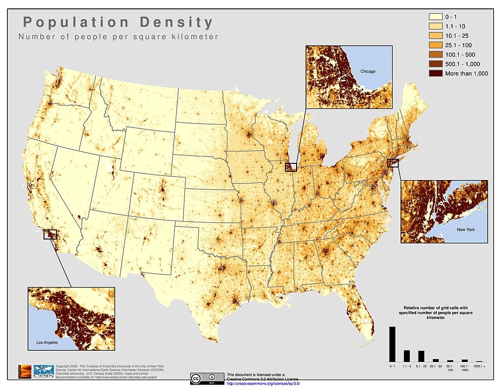 population density population density